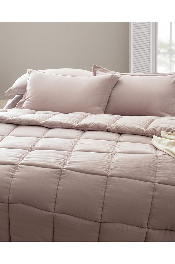 Mona Çift Kişilik Comforter Set - Pudra - 3