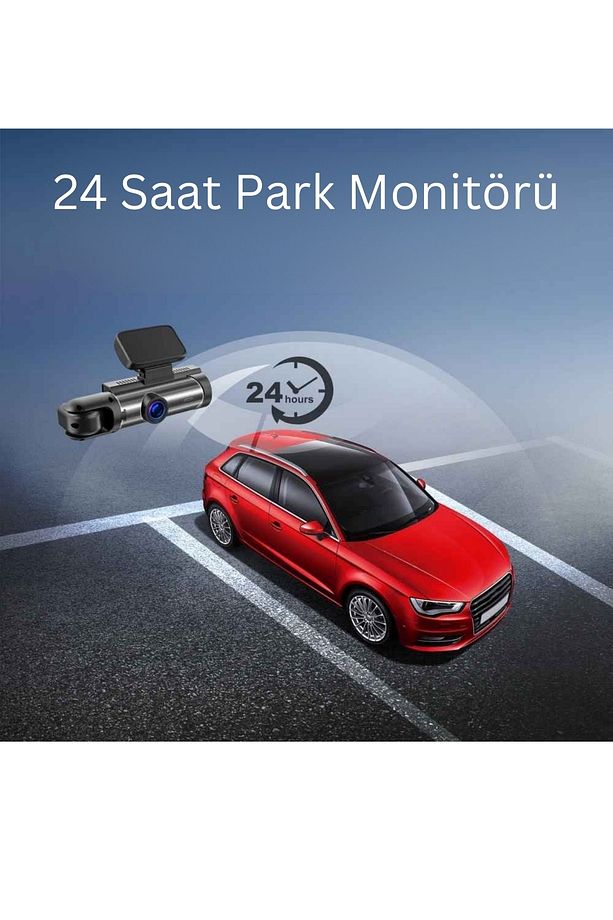 Araç İçi Kamera Lcd Ekran 2 Kameralı Geniş Açı 1080p G-Sensör Gece Görüşlü Dashcam - 3