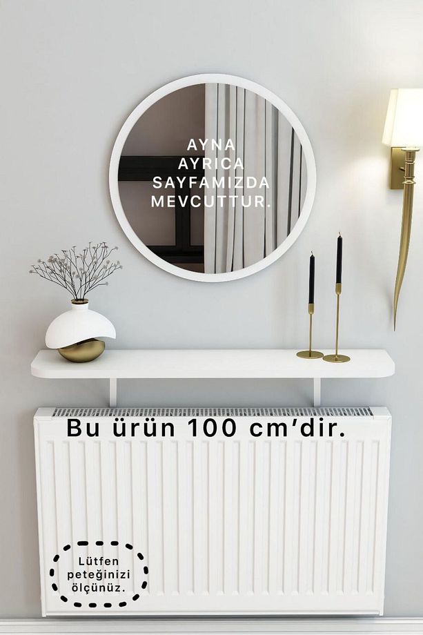 Petek Üstü Tak Çıkar , Uçan Raf & Dresuar Duvar Montajsız Oval Kesim 100 Cm - 1