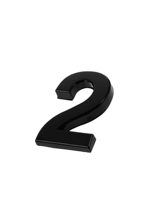 Kapı Numarası Yapışkanlı Küçük Boy 50 mm 5 cm Numara 2 Rakam İki Sayısı Siyah Renk Numaralar 1 Adet. - 4