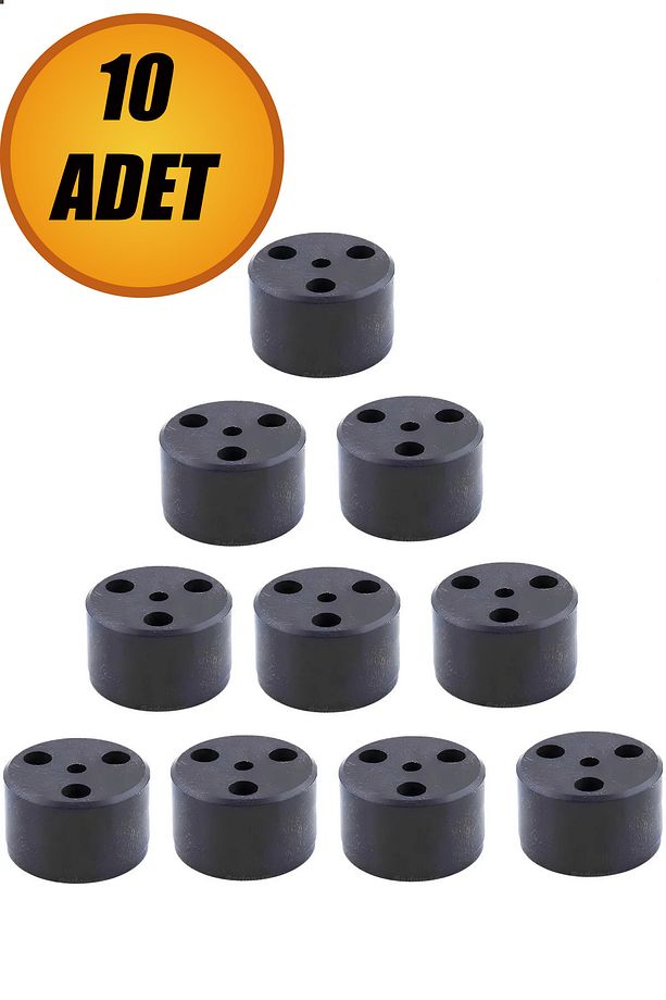 Mobilya Ayak Yükseltici Baza Ayağı Koltuk Kanepe Altı Puf Ayakları Yükseklik=3.7 cm Siyah 10 Adet. - 1