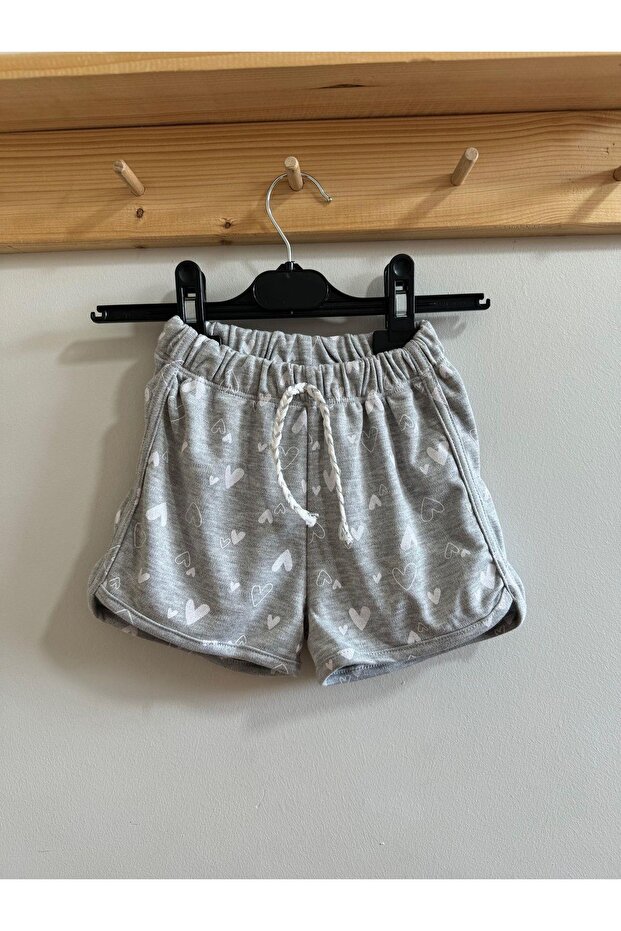 Gray Heart Girls' Shorts