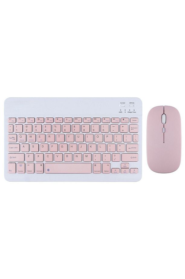 Samsung Galaxy Tab S6 Lite SM-P610 için Bluetooth Klavye ve Mouse Seti Pembe - 1