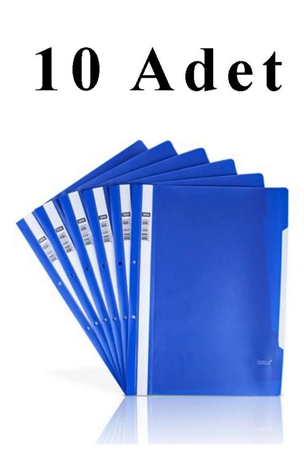 10 Adet A4 Mavi Telli Dosya 1 Paket Ekonomik Kaliteli Telli Dosya Ofis Büro Okul - 1