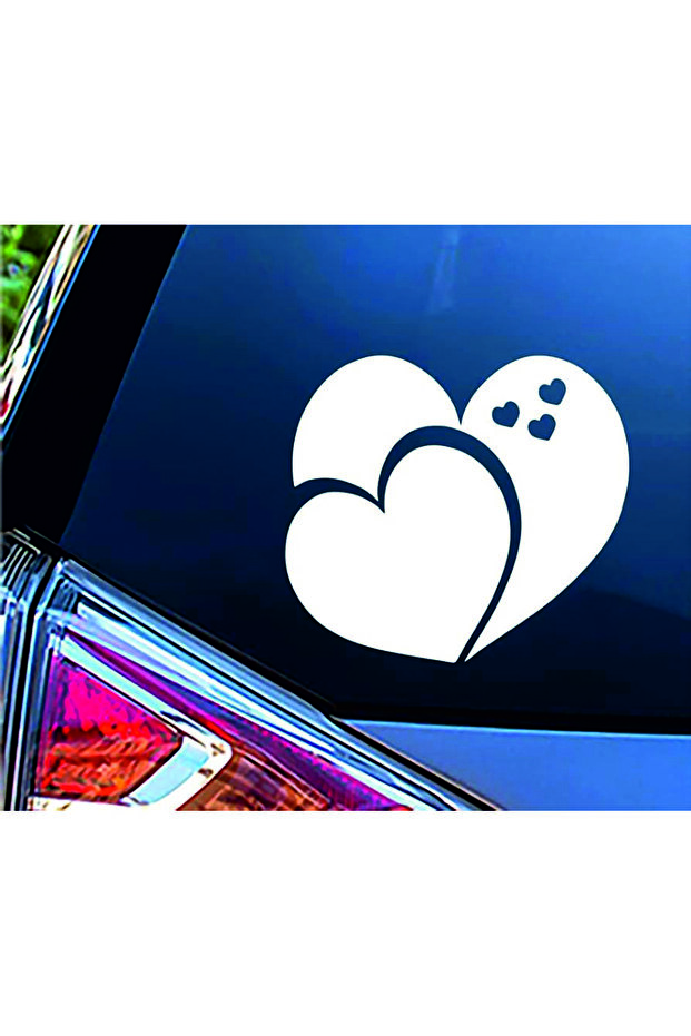 ملصق سيارة على شكل قلب (24 × 21 سم)