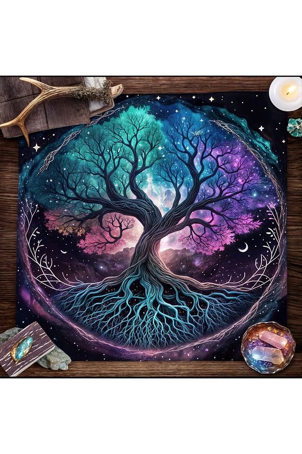 Kaliteli Kumaş, Canlı Renkli Tarot Örtüsü Sunak Örtüsü Altar Örtüsü Ritüel Çalışma Örtüsü - 1