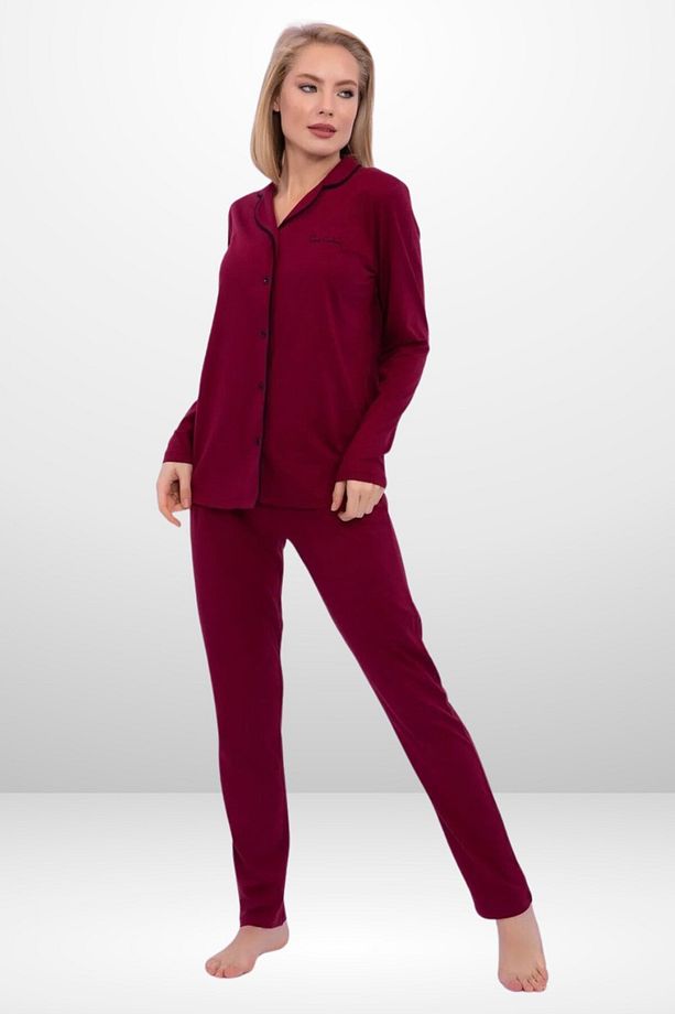 Kadın Modal Boydan Patlı Pijama Takımı  PC.11.04.7.P.717.U.E01 - 2