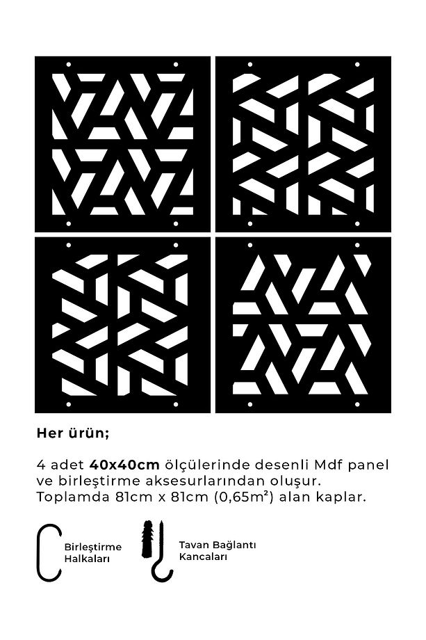 Makta ® 1 Adet - Paravan Seti Tamamlayıcı Tek Panel - 6