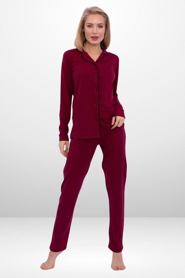 Kadın Modal Boydan Patlı Pijama Takımı  PC.11.04.7.P.717.U.E01 - 5