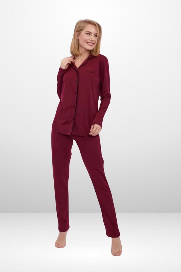 Kadın Modal Boydan Patlı Pijama Takımı  PC.11.04.7.P.717.U.E01 - 4