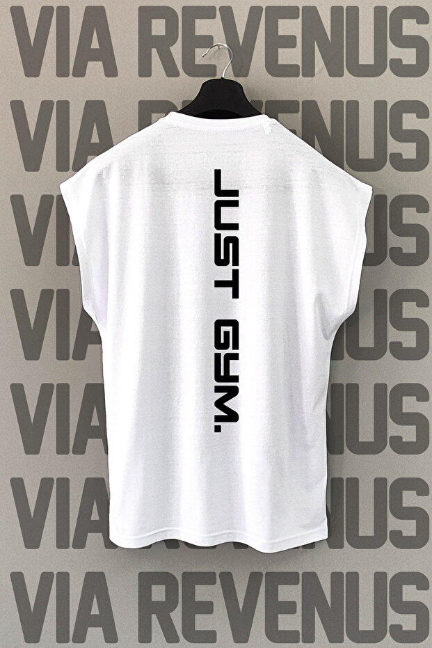 Just Lift Gym Back Printed Zero Sleeve Crew Neck Sports Tshirt