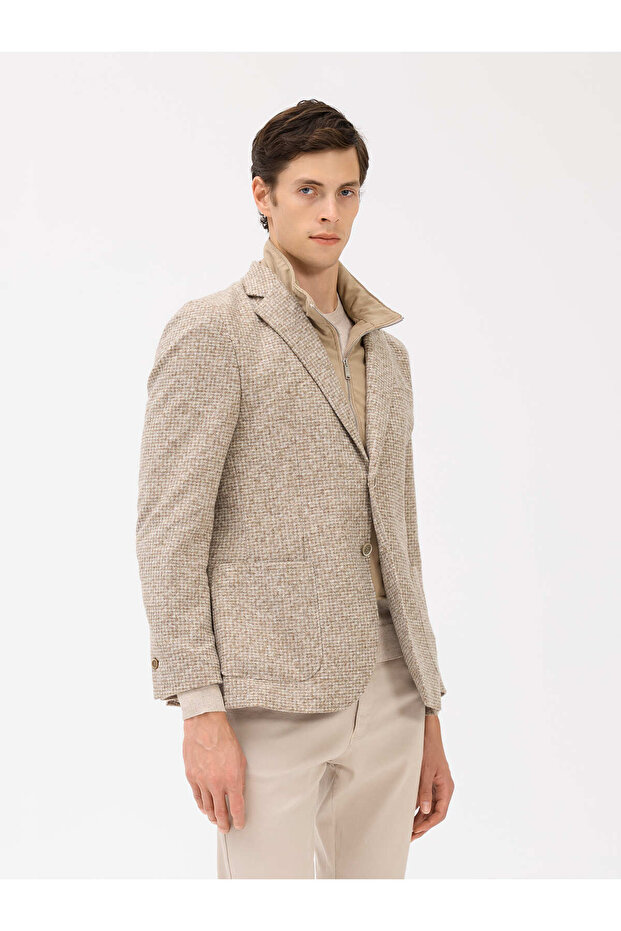 Erkek 6 Drop Ceket-Bej - 1