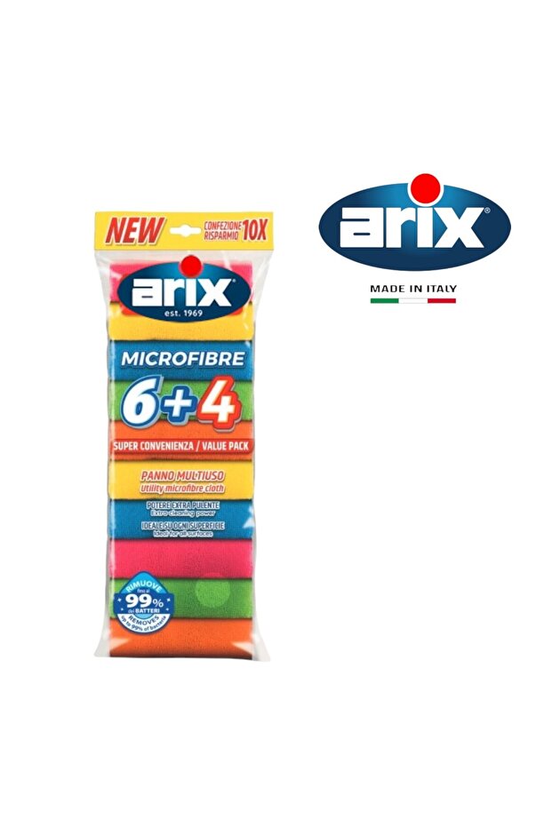 Utility Microfibre Cloth 6+4 pcs Value Pack – Antibacterial & Multi-Purpose Cleaning Cloths