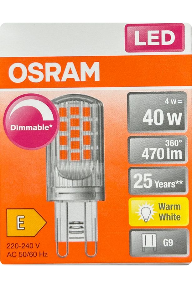 4W (40W) 2700K (Sarı Işık) G9 Duylu Dim Edilebilir Led Kapsül Ampul - 1