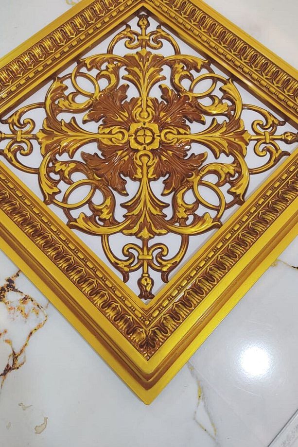 Saray Tavan 60 Cm Kahve Eskitme Dekoratif Saray Tavan Paneli Asma Tavan Uyumlu - 3