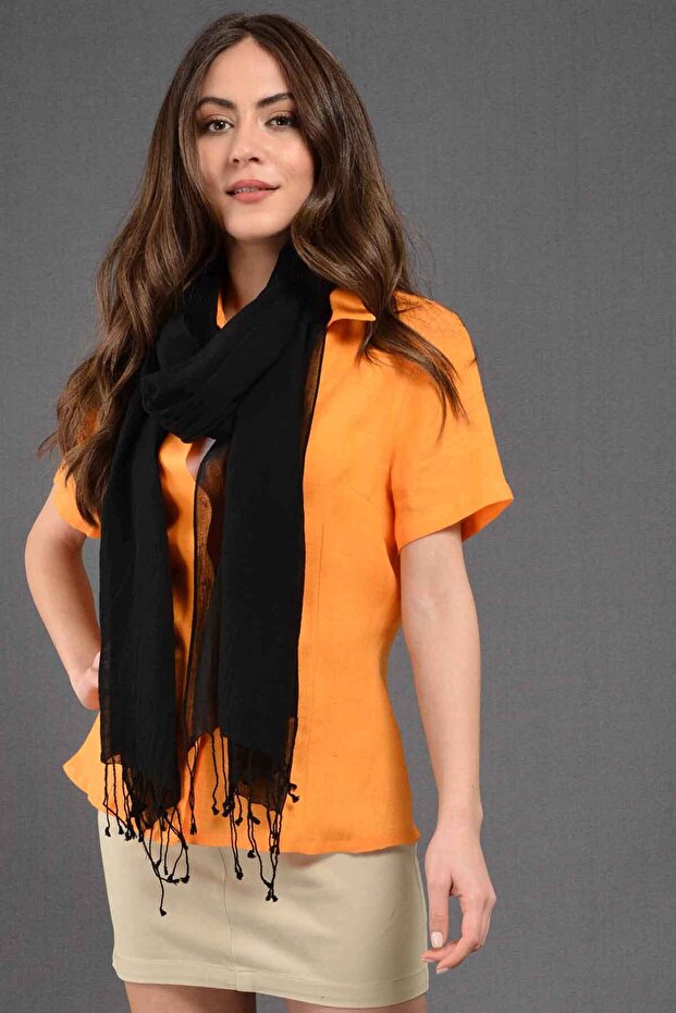 Modal Cotton Black Unisex Scarf