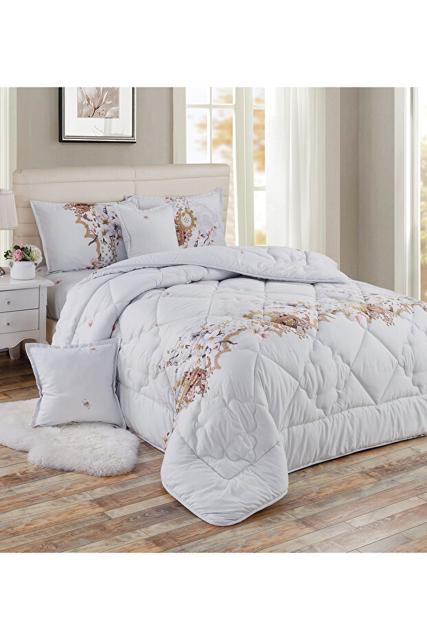 Comforter Set 4 Piece Single Size Elegant Bedspread Lightweight Comforter Suitable for All Seasons