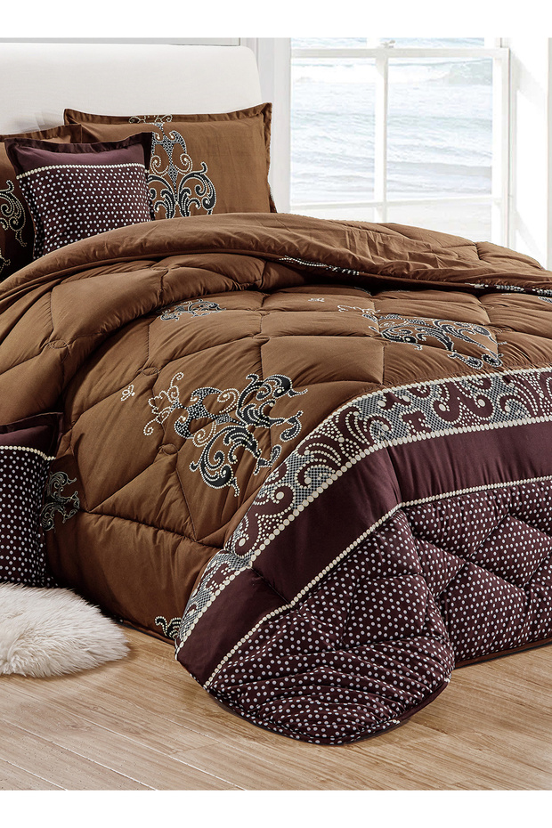 Comforter Set 4 Piece Single Size Elegant Bedspread Lightweight Comforter Suitable for All Seasons - 4