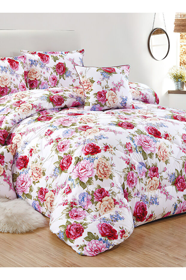Comforter Set 4 Piece Single Size Elegant Bedspread Lightweight Comforter Suitable for All Seasons - 4