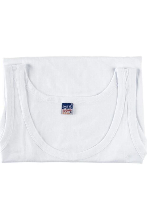 Tutku Boy's White Tank Top - Pack of 6
