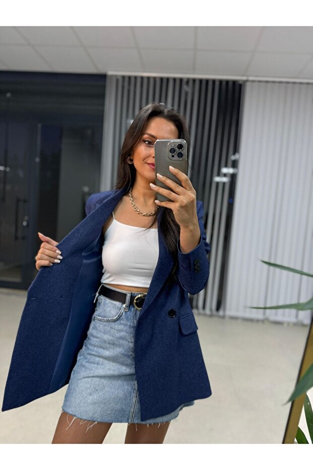 Foo Indigo Blazer Jacket - Stylish Design - 4