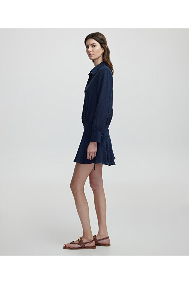 Volanlı mini elbise - 5