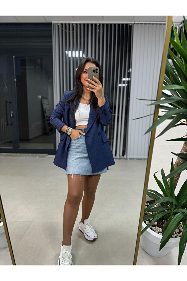 Foo Indigo Blazer Jacket - Stylish Design - 6