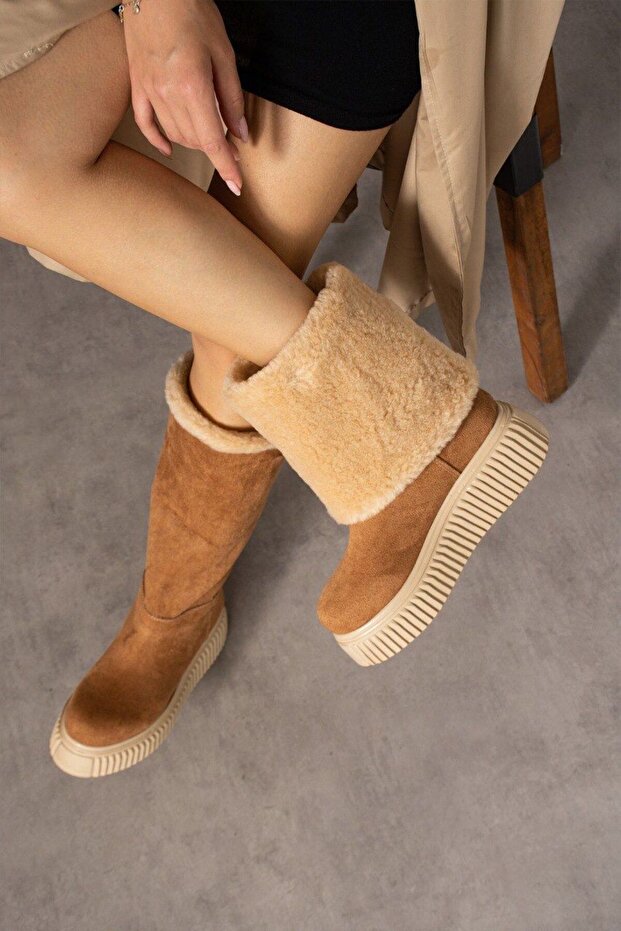 SÜET KÜRKLÜ ÇİZME-BOT TABA - 3