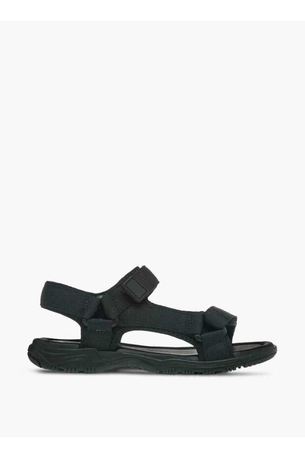 Textured Sandals with Hook and Loop Closure - 2