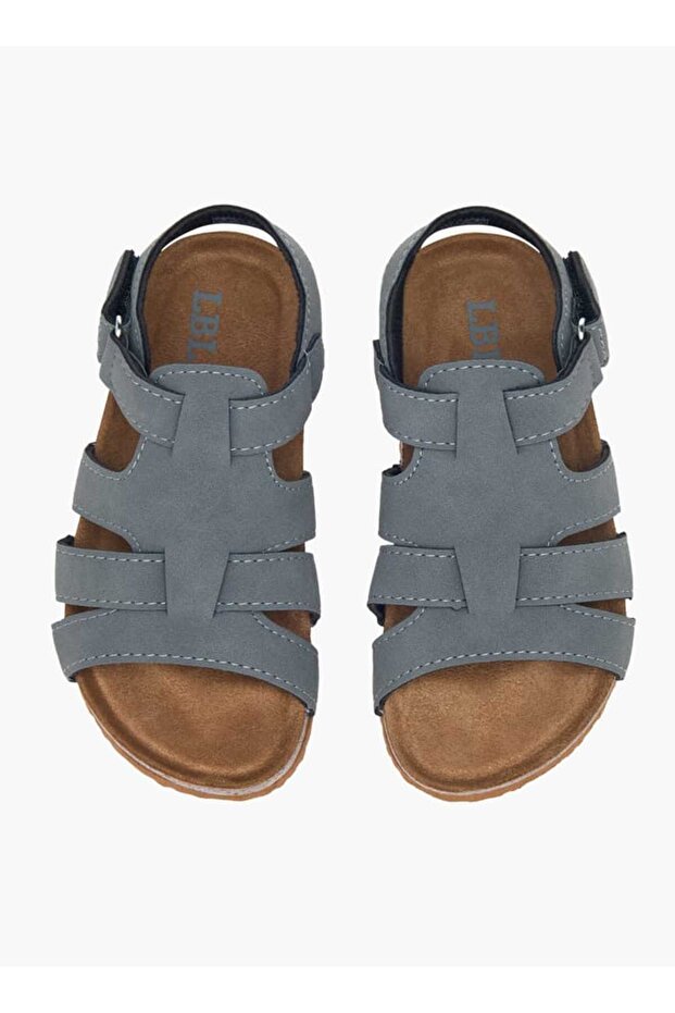 Strappy Sandals with Hook and Loop Closure - 1