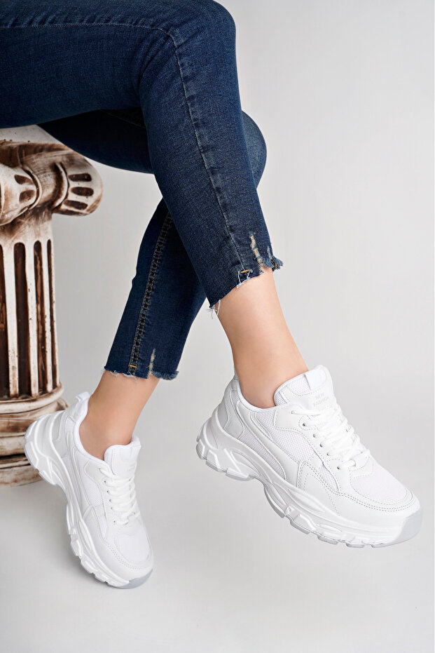 Kadın Beyaz Sneakers Günlük Ayakkabı - 1