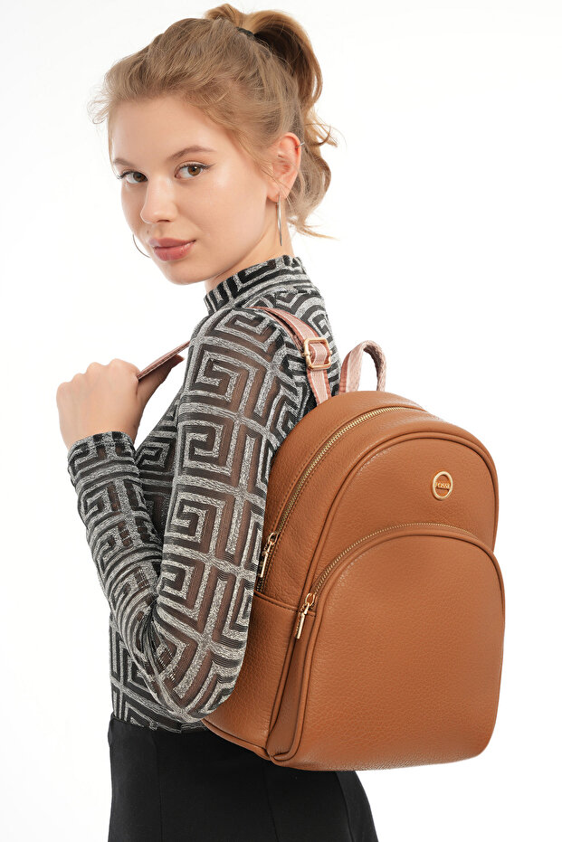 Plecak w kolorze brązowym - 1