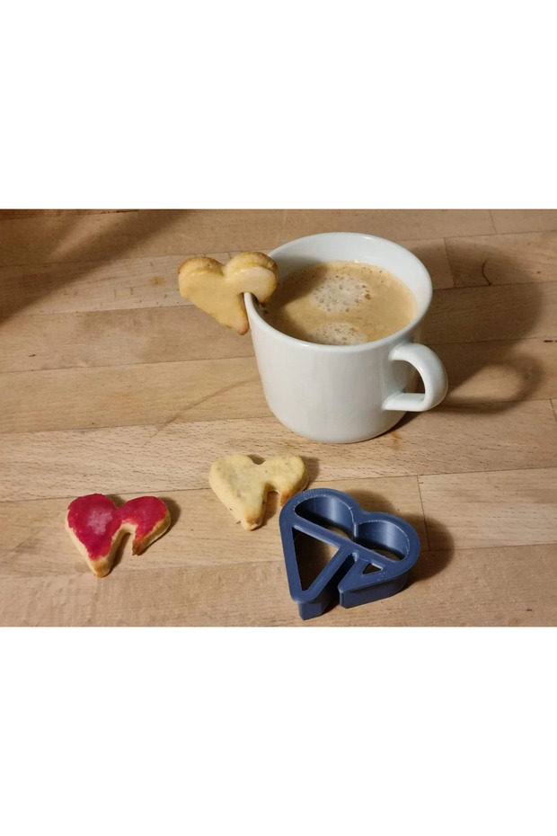 Black Cookie Mold - 3 Heart Shaped