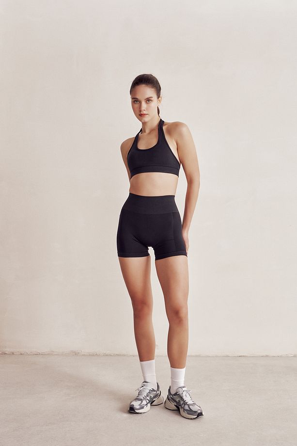 Solis Siyah Seamless Spor Biker Şort - 5