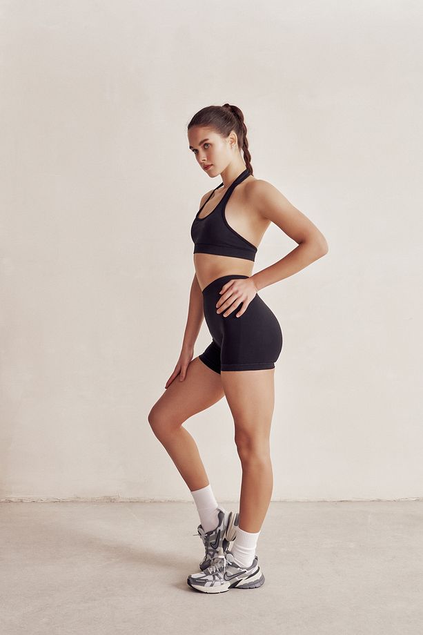 Solis Siyah Seamless Spor Biker Şort - 4