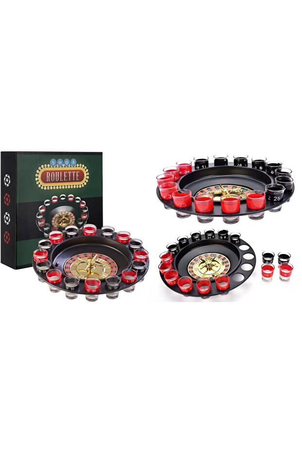 Premium Russian Roulette Shot Game Set - 16 Cups with Tequila and Drinko Enjoyment for Fun Casino Party