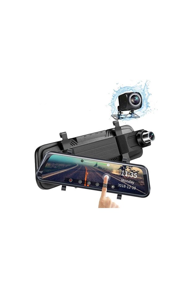 Mpıa Uyumlu Dikiz Aynası Araç Kamerası 10" Ekran Tam Ekran Full Hd 1080p Ekranlı Geri Görüş Kamerası - 2