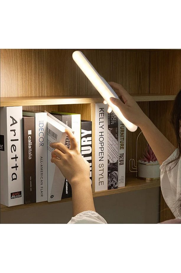 Dokunmatik Led Usb Şarjlı Aplik Kablosuz Mıknatıslı Lamba 3 Farklı Işık Rengi - 4