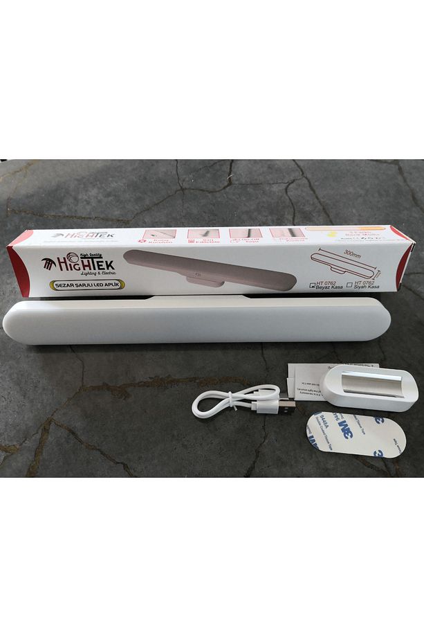 Dokunmatik Led Usb Şarjlı Aplik Kablosuz Mıknatıslı Lamba 3 Farklı Işık Rengi - 6
