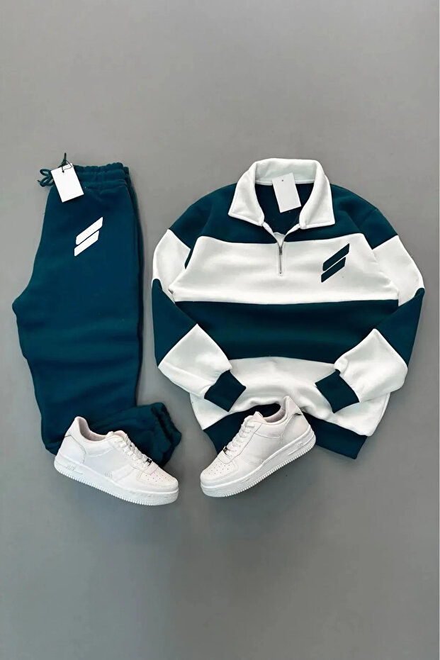 Unisex Hooded Printed Oversize Tracksuit Set