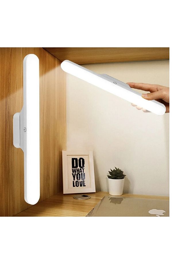 Dokunmatik Led Usb Şarjlı Aplik Kablosuz Mıknatıslı Lamba 3 Farklı Işık Rengi - 5