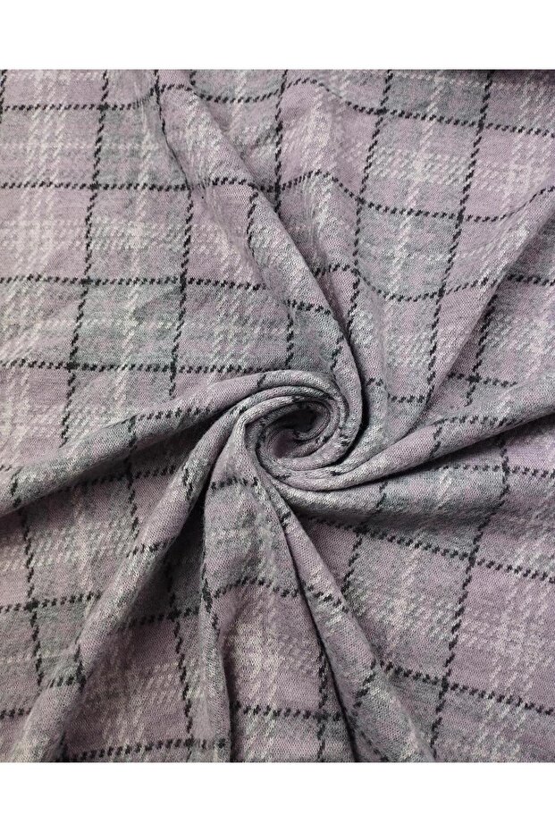 Lila Gri Renklerde Jakarlı Örme En: 150 - 6