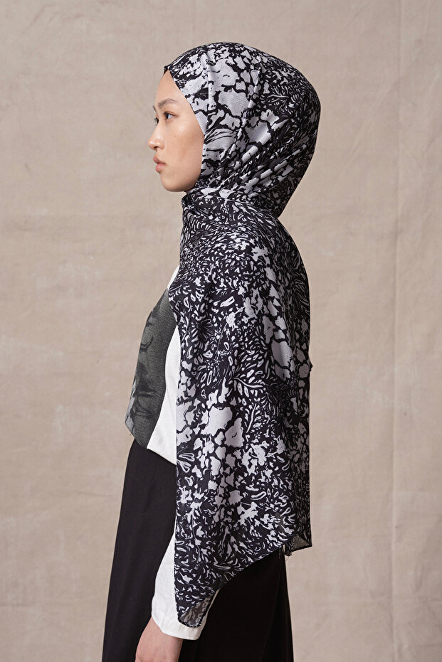 Modal Brush Şal Minimal Pattern Siyah - 4