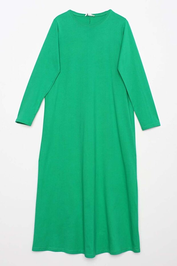 Rochie verde cu mânecă lungă - 5