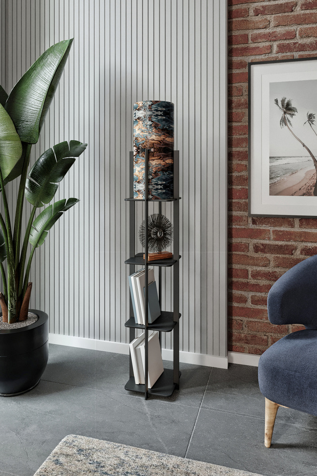 QUATTRO raflı lambader BLACK - 1