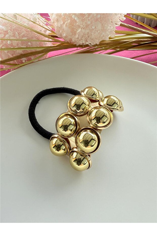 Beaded Large Rubber Buckle with Pearls