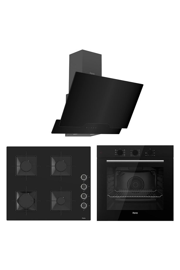 Elegant Line Siyah Ankastre Set ( Qbl62cs-ss205-d063 ) - 1