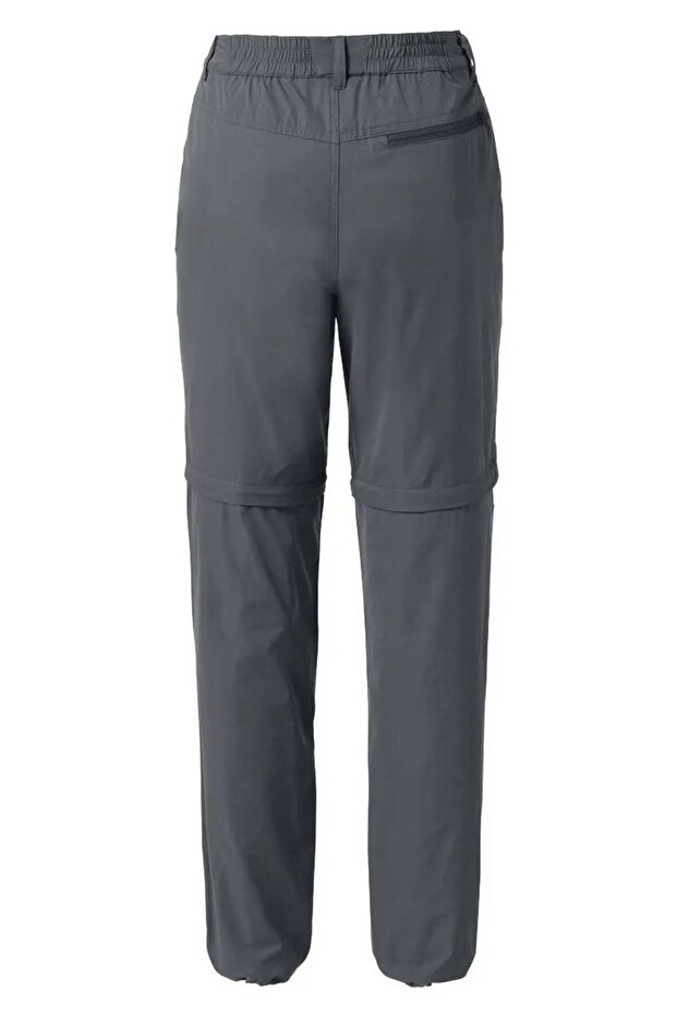 بنطلون نسائي عملي سادة بقصّة عادية، رمادي غامق - 3