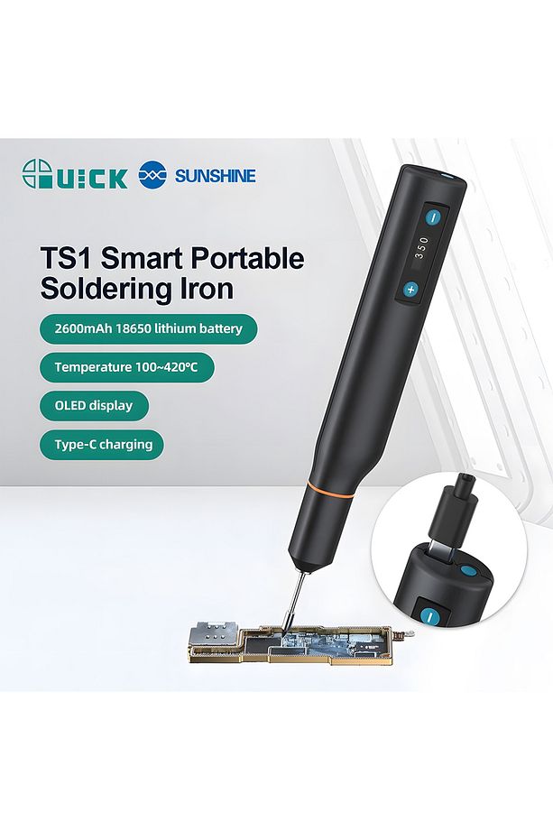 Ts1 Şarjlı Akıllı Taşınabilir LCD Ekranlı Hassas Havya Standlı Lehim Makinesi Havya - 1