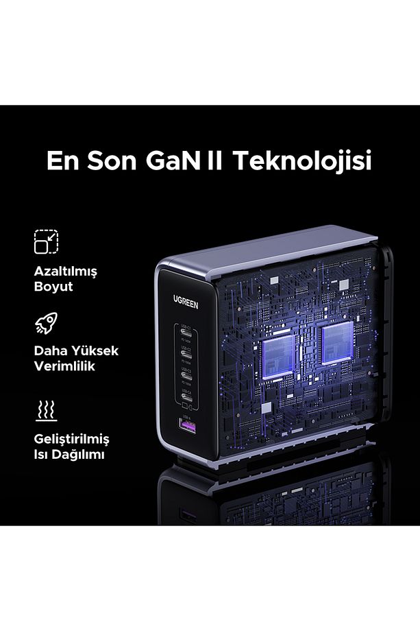 Nexode 300w Gan 5 Portlu Hızlı Şarj Cihazı Istasyonu, 4xusb-c, 1xusb-a, Gri - 90903b - 3